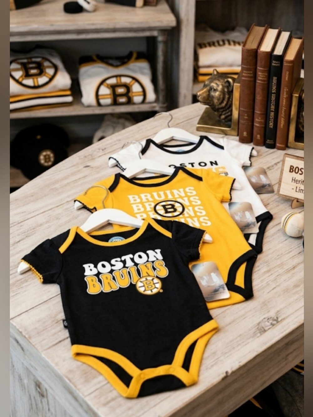 Boston Bruins 3-Piece Baby Onesies NWT 12 Months